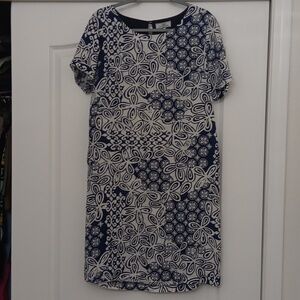 Valentina's Blue and White Floral Midi Dress